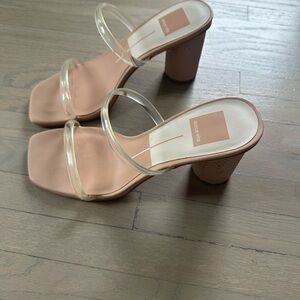 Clear Strap Nude Heels